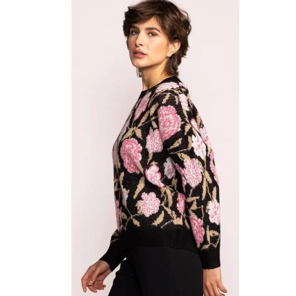 Pink Martini Rosie Rose Sweater Size Large Pink/Black Good Condition - Picture 3 of 12